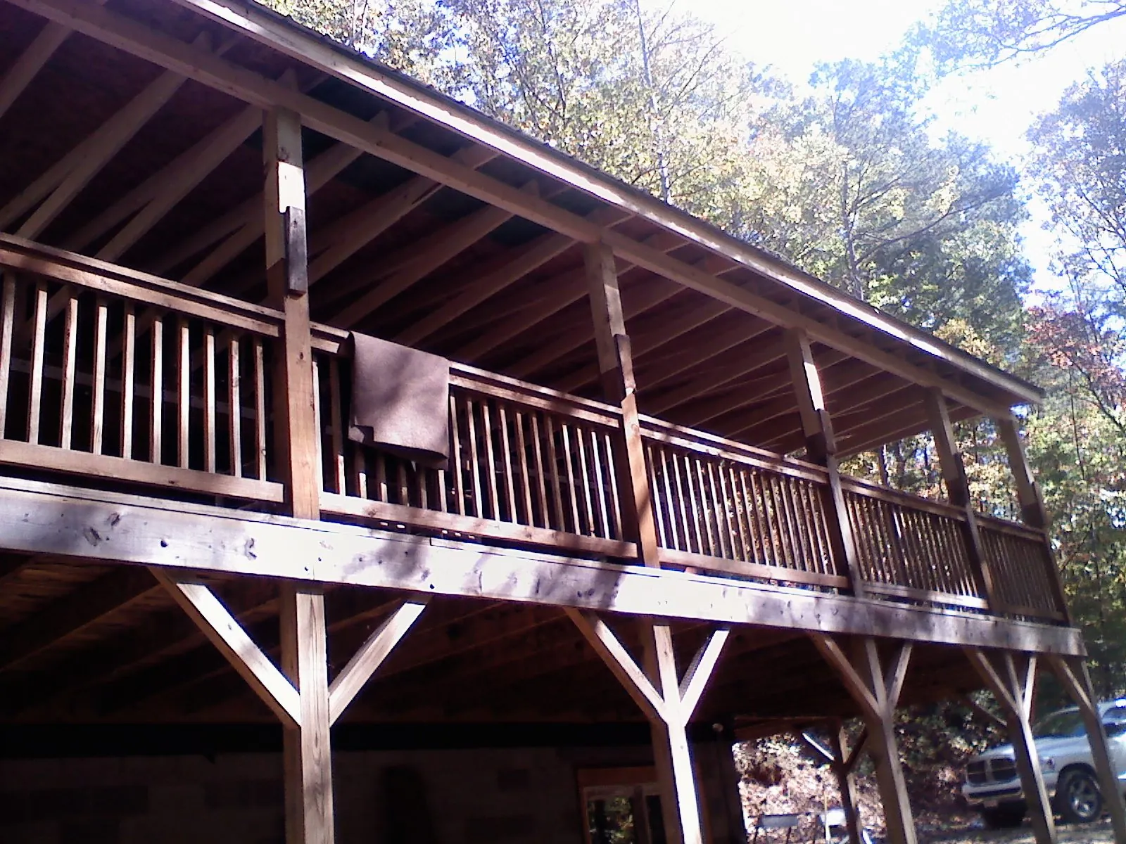Timber framing under a new elevated porch and deck — Roof Leak Repair in Hammondsport by Roofing Brothers